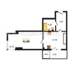 1-комнатная квартира, 41.6кв.м - изображение 1