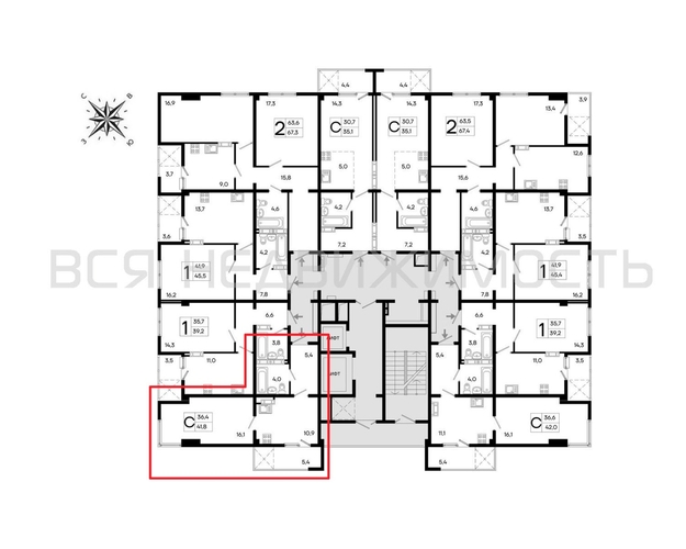 1-комнатная квартира, 41.8кв.м - изображение 1