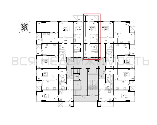 квартира-студия, 35,1кв.м. - изображение 1
