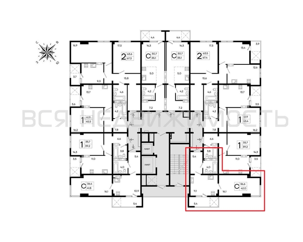 1-комнатная квартира, 42кв.м - изображение 1