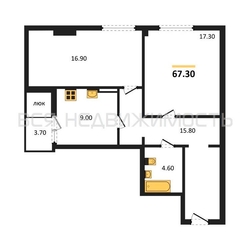 2-комнатная квартира, 67.3кв.м - изображение 1