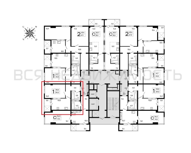1-комнатная квартира, 39кв.м - изображение 1