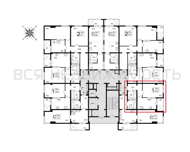 1-комнатная квартира, 39кв.м - изображение 1