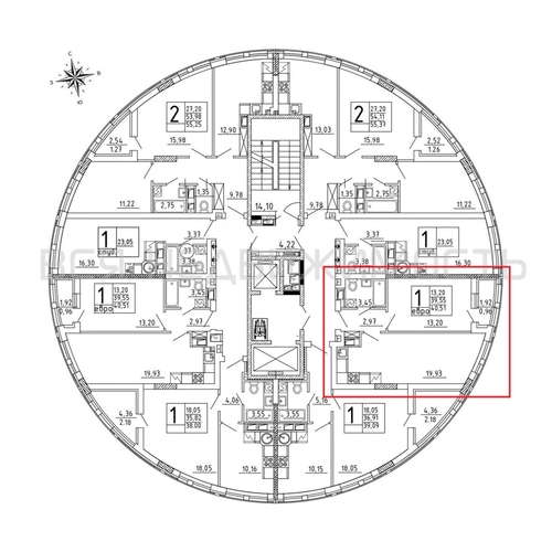 1-комнатная квартира, 40.51кв.м - изображение 1