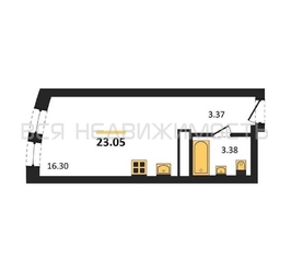 квартира-студия, 23,05кв.м. квартира-студия, 23,05кв.м. - изображение 1
