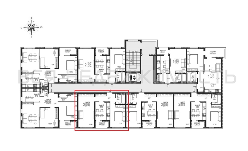 2-комнатная квартира, 51.4кв.м - изображение 1