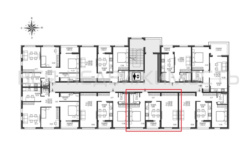 2-комнатная квартира, 51.4кв.м - изображение 1