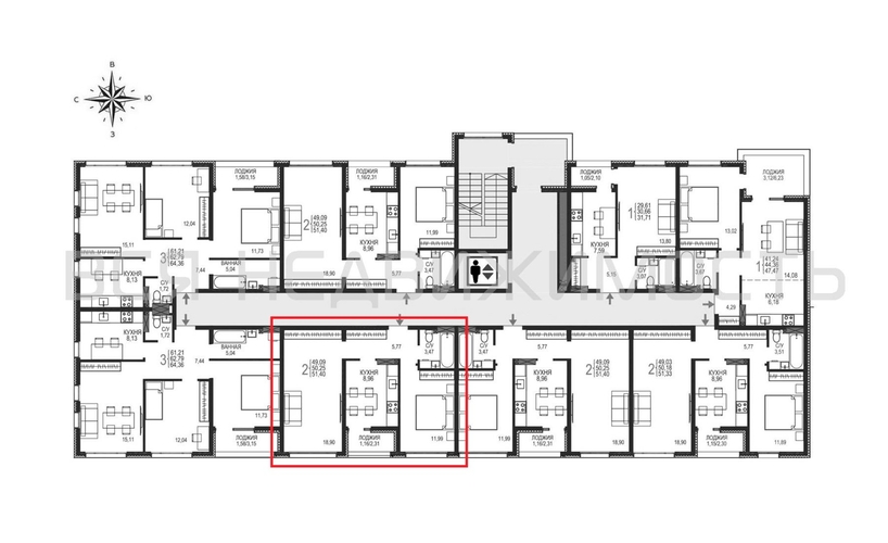 2-комнатная квартира, 51.4кв.м - изображение 1