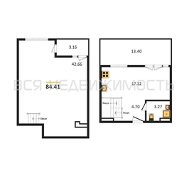 1-комнатная квартира, 84.41кв.м - изображение 1