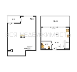 1-комнатная квартира, 83.83кв.м - изображение 1