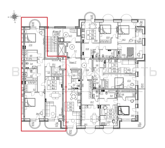 2-комнатная квартира, 106.9кв.м - изображение 1