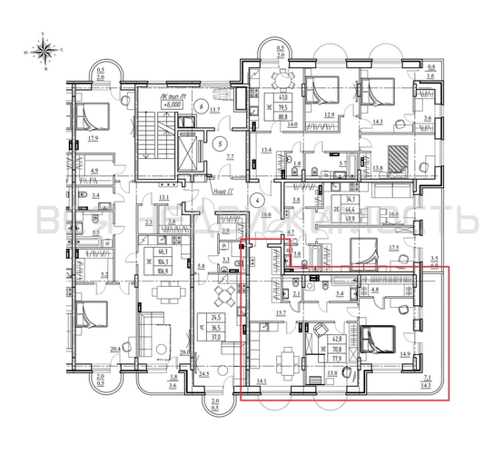 2-комнатная квартира, 77.9кв.м - изображение 1