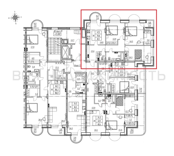 3-комнатная квартира, 81.1кв.м - изображение 1