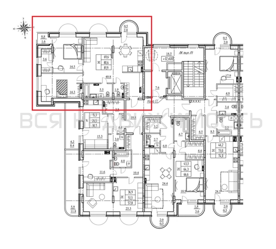 2-комнатная квартира, 81.9кв.м - изображение 1