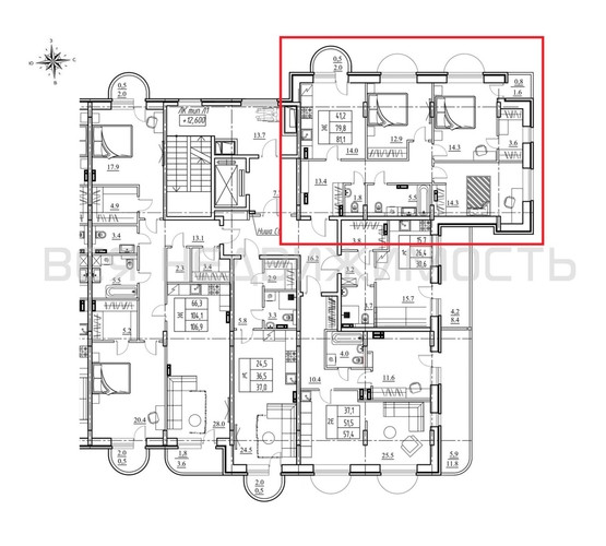 3-комнатная квартира, 81.1кв.м - изображение 1
