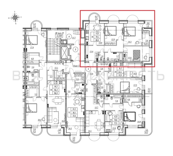 3-комнатная квартира, 80.8кв.м - изображение 1