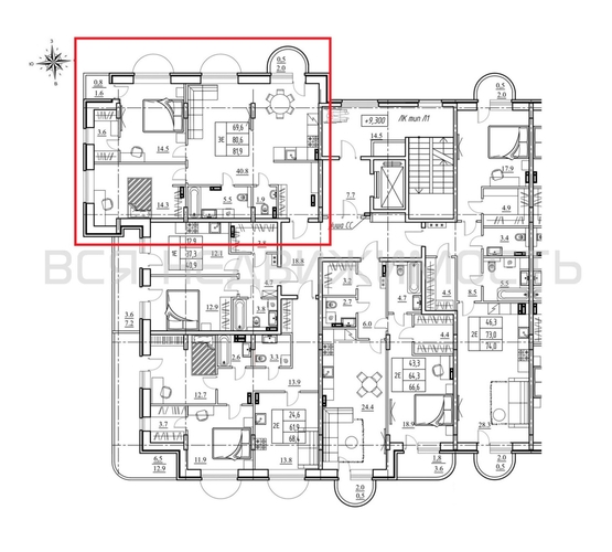2-комнатная квартира, 81.9кв.м - изображение 1