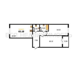 2-комнатная квартира, 65.18кв.м - изображение 1