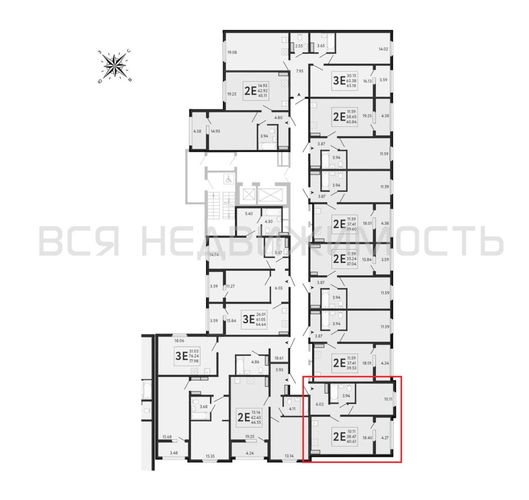 1-комнатная квартира, 40.61кв.м - изображение 1