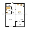 1-комнатная квартира, 37.04кв.м - изображение 1 1-комнатная квартира, 37.04кв.м - изображение 1