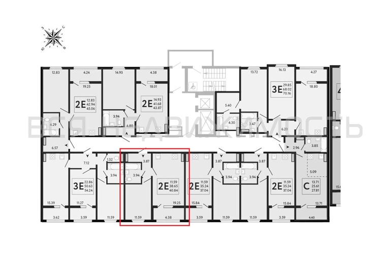 1-комнатная квартира, 40.84кв.м - изображение 1