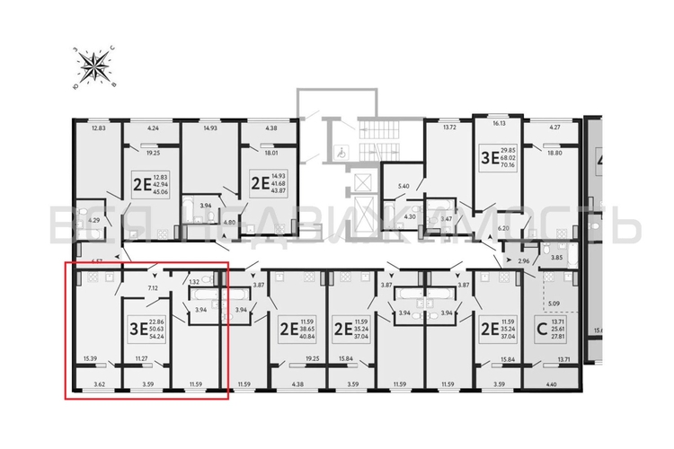 2-комнатная квартира, 54.24кв.м - изображение 1