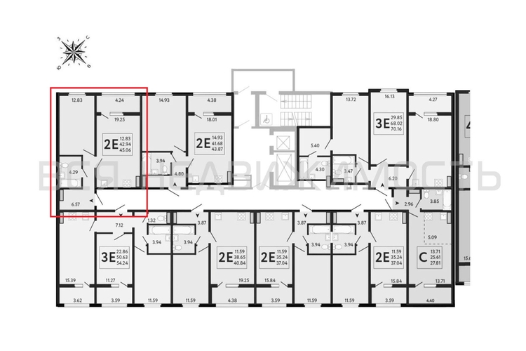 1-комнатная квартира, 45.06кв.м - изображение 1