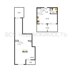 1-комнатная квартира, 99.45кв.м - изображение 1