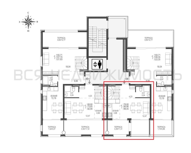 1-комнатная квартира, 99.45кв.м - изображение 1