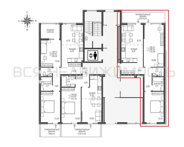 2-комнатная квартира, 75.39кв.м - изображение 1