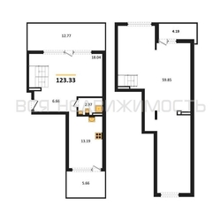 2-комнатная квартира, 123.33кв.м 2-комнатная квартира, 123.33кв.м - изображение 1