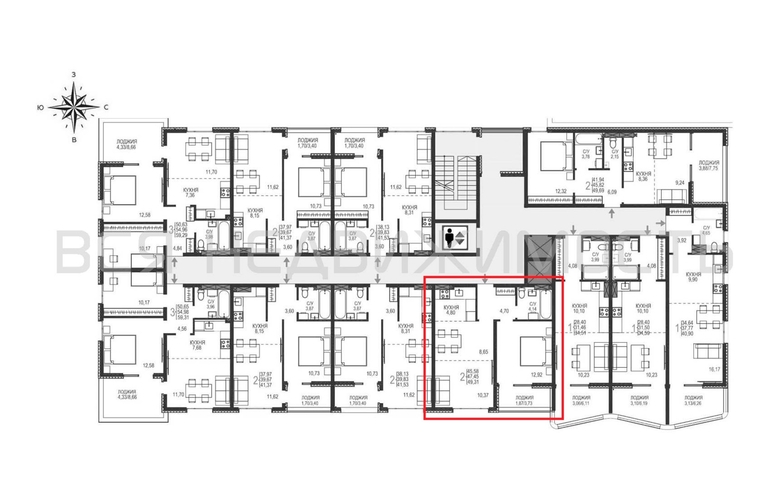 1-комнатная квартира, 49.58кв.м - изображение 1