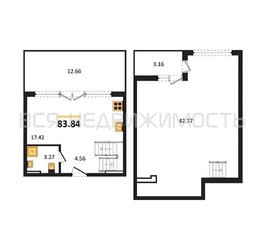 1-комнатная квартира, 83.84кв.м - изображение 1
