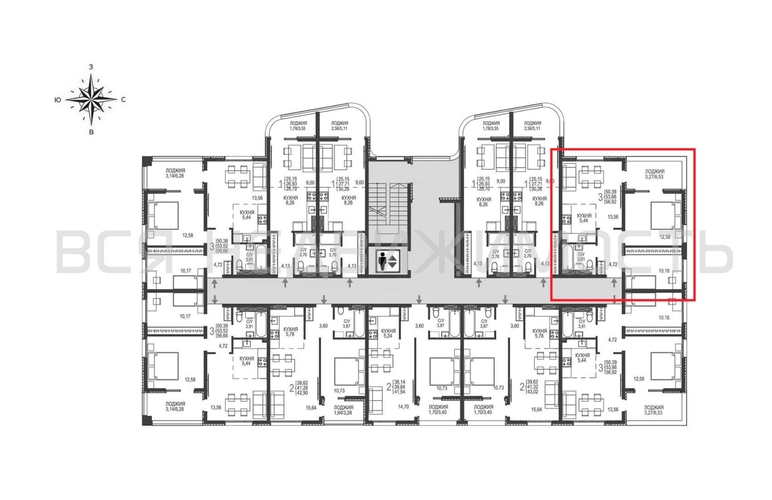 2-комнатная квартира, 56.92кв.м - изображение 1