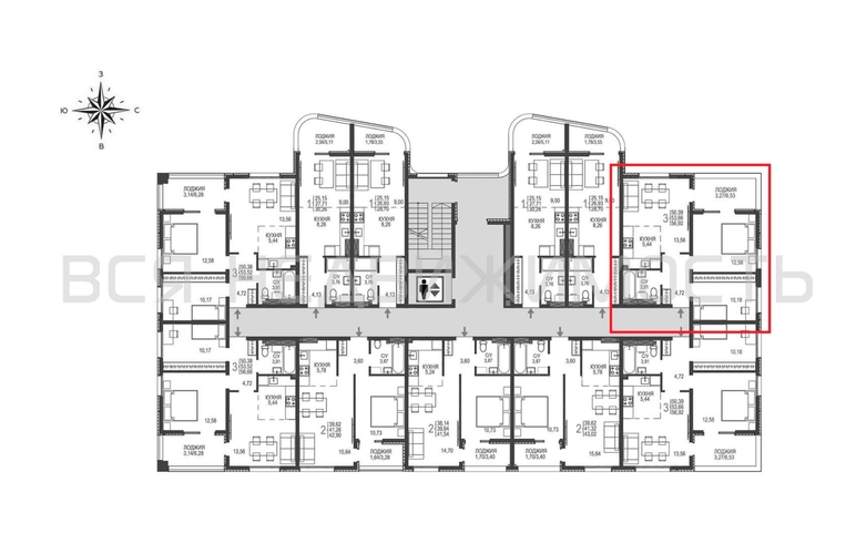 2-комнатная квартира, 56.92кв.м - изображение 1