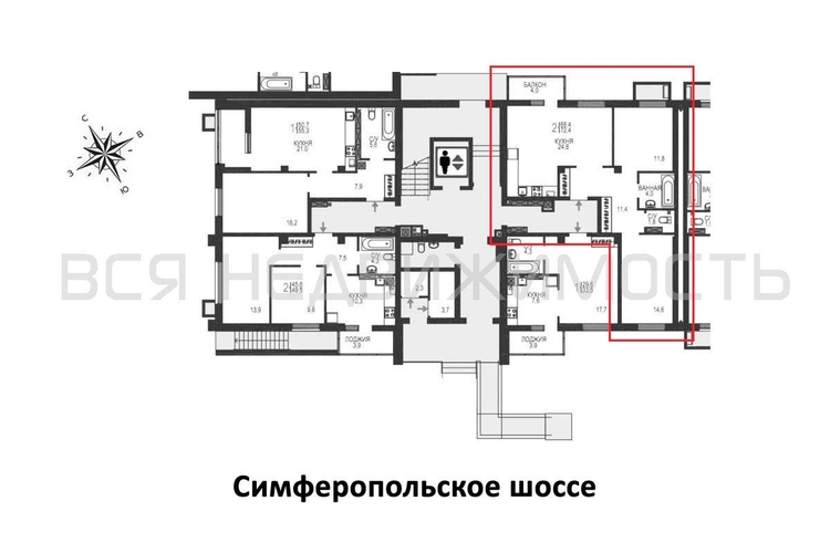 2-комнатная квартира, 72.4кв.м - изображение 1
