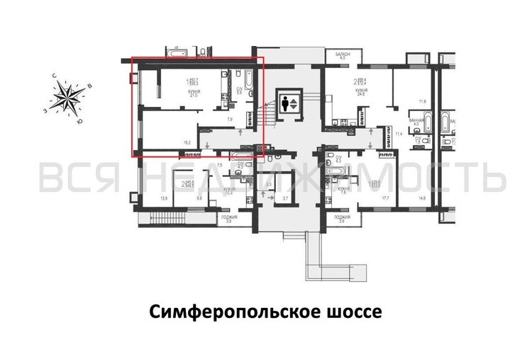 1-комнатная квартира, 55.3кв.м - изображение 1