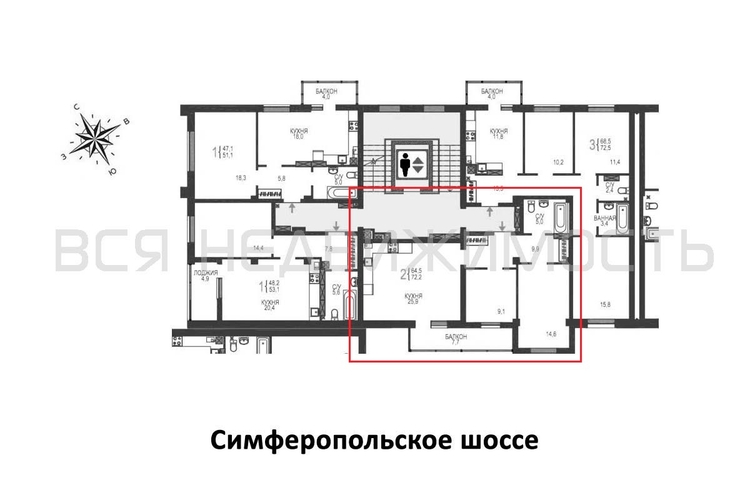 2-комнатная квартира, 72.2кв.м - изображение 1