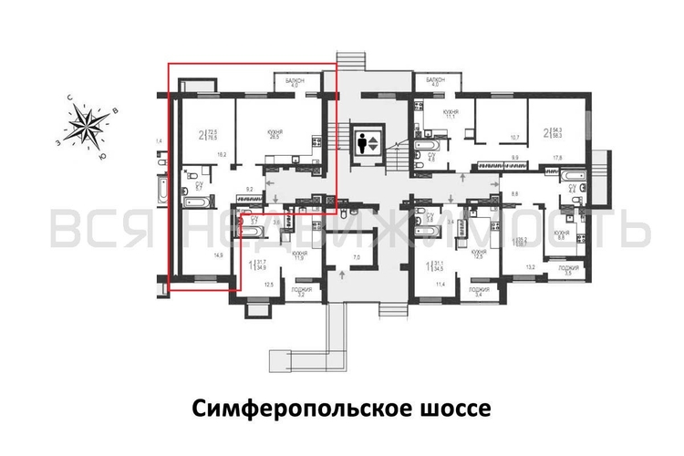 2-комнатная квартира, 76.5кв.м - изображение 1