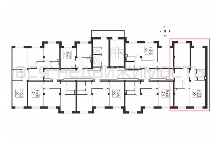 3-комнатная квартира, 84.8кв.м - изображение 1