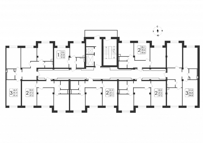 3-комнатная квартира, 81.4кв.м - изображение 0