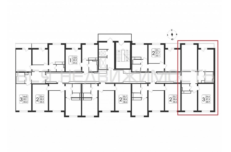 3-комнатная квартира, 88.9кв.м - изображение 1