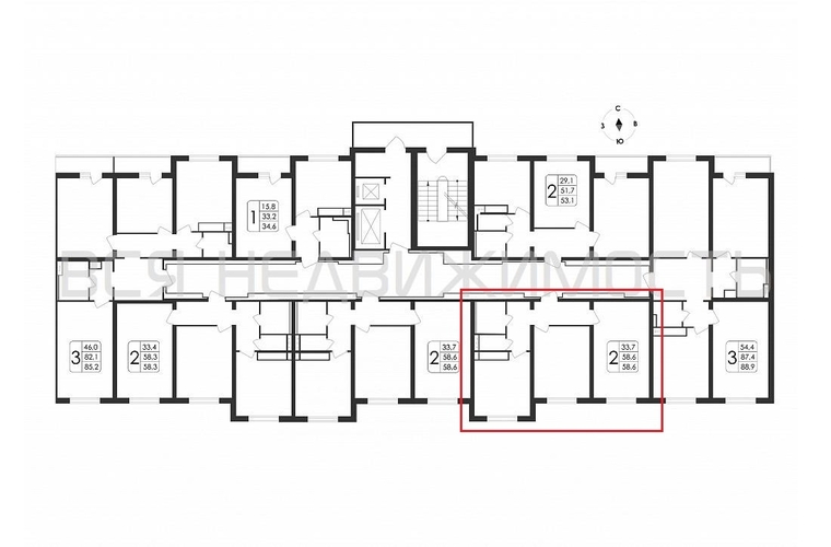 2-комнатная квартира, 58.6кв.м - изображение 1