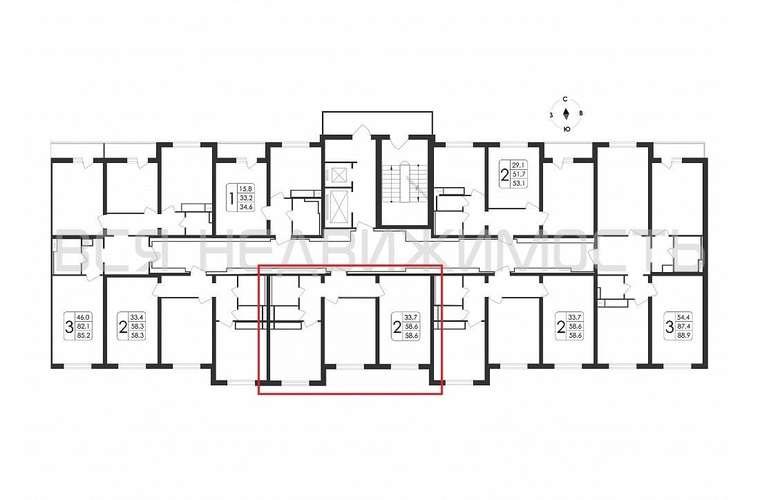 2-комнатная квартира, 58.6кв.м - изображение 1