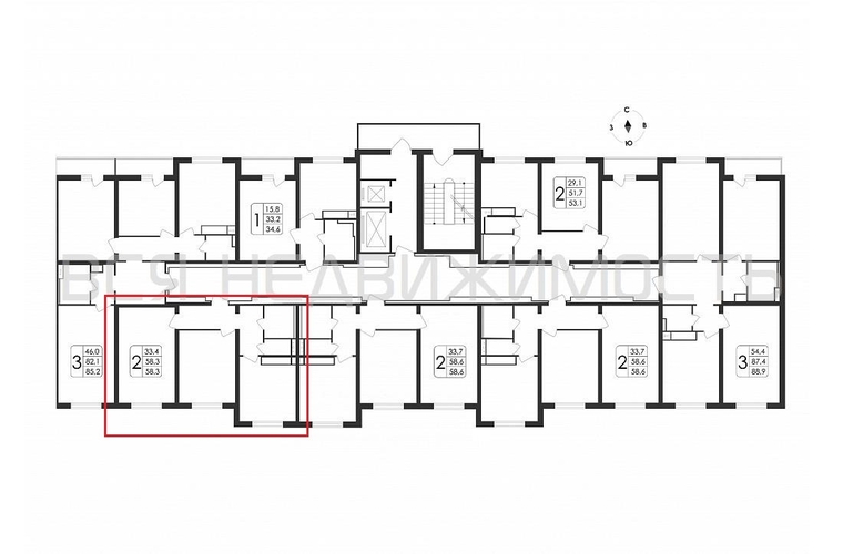 2-комнатная квартира, 58.3кв.м - изображение 1