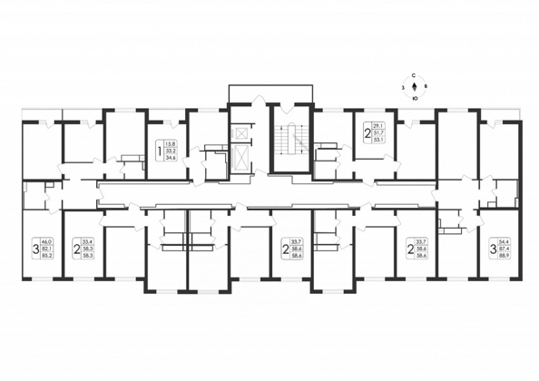 3-комнатная квартира, 85.2кв.м - изображение