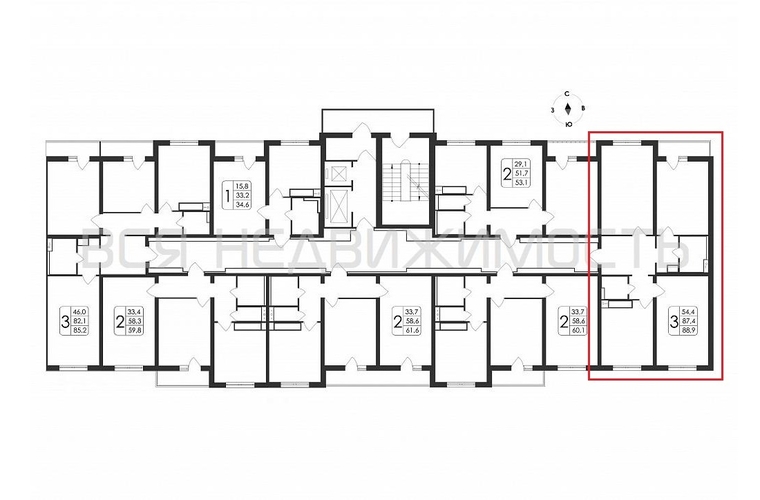 3-комнатная квартира, 88.9кв.м - изображение 1