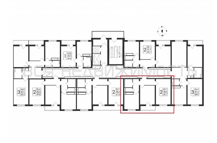 2-комнатная квартира, 60.1кв.м - изображение 1