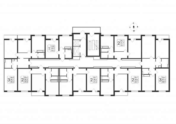 2-комнатная квартира, 61.6кв.м - изображение