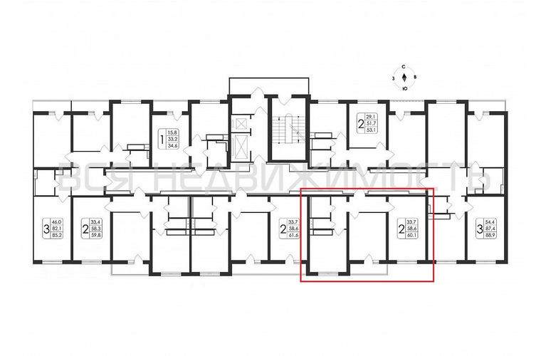2-комнатная квартира, 60.1кв.м - изображение 1